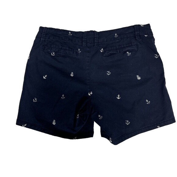 Women’s GH Bass & Co SIZE 12 Dark Blue Nautical Shorts White Anchors Beach Core - Picture 8 of 13